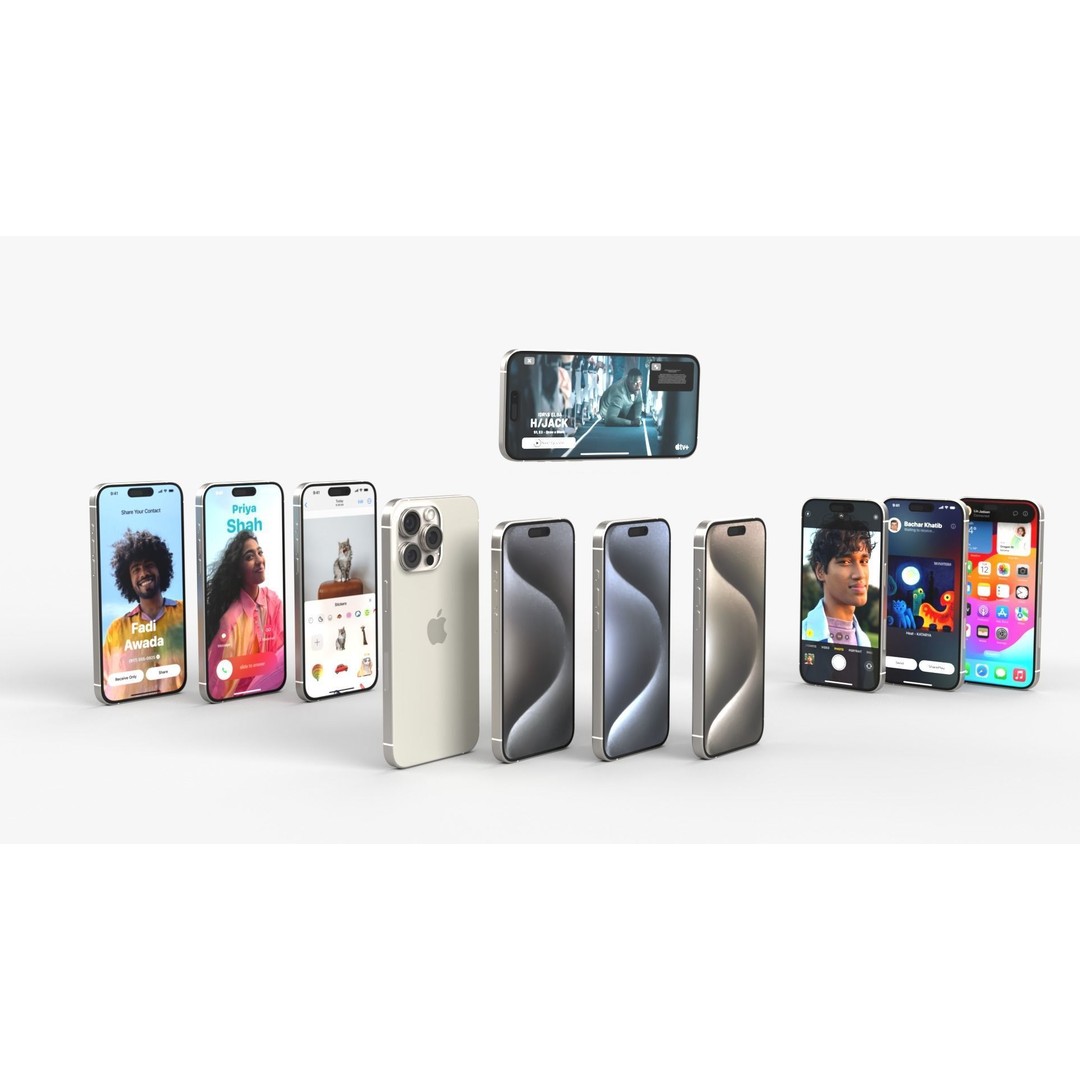 Apple iPhone 15 Pro 3D Model – PBR Game-Ready Asset, FBX, OBJ, Blender - View 15