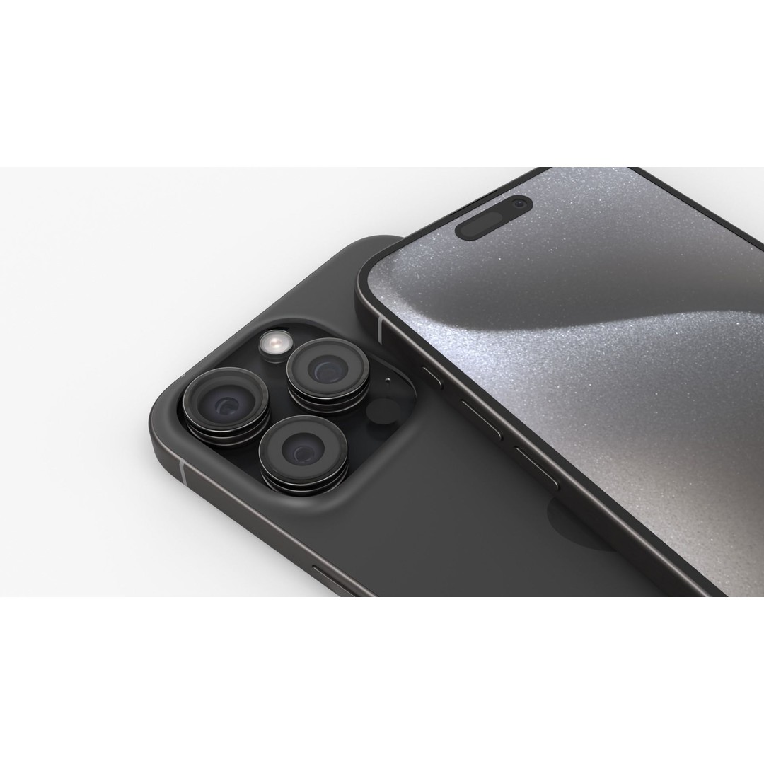 Apple iPhone 15 Pro 3D Model – PBR Game-Ready Asset, FBX, OBJ, Blender - View 20