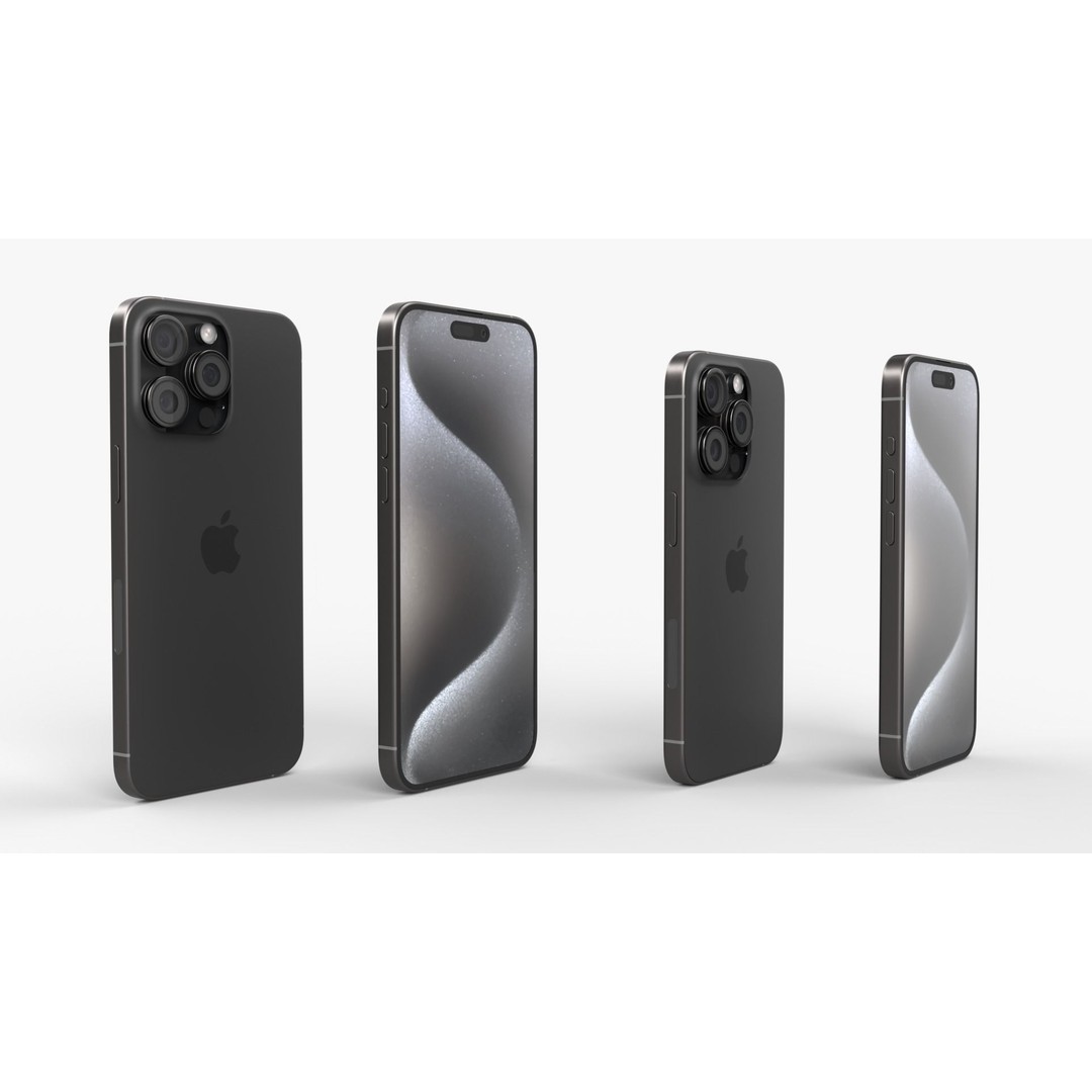 Apple iPhone 15 Pro 3D Model – PBR Game-Ready Asset, FBX, OBJ, Blender - View 5