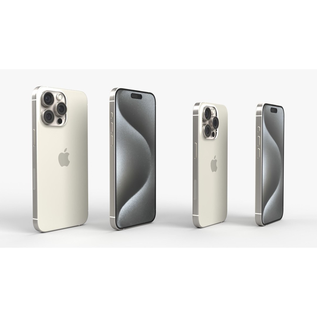 Apple iPhone 15 Pro 3D Model – PBR Game-Ready Asset, FBX, OBJ, Blender - View 6