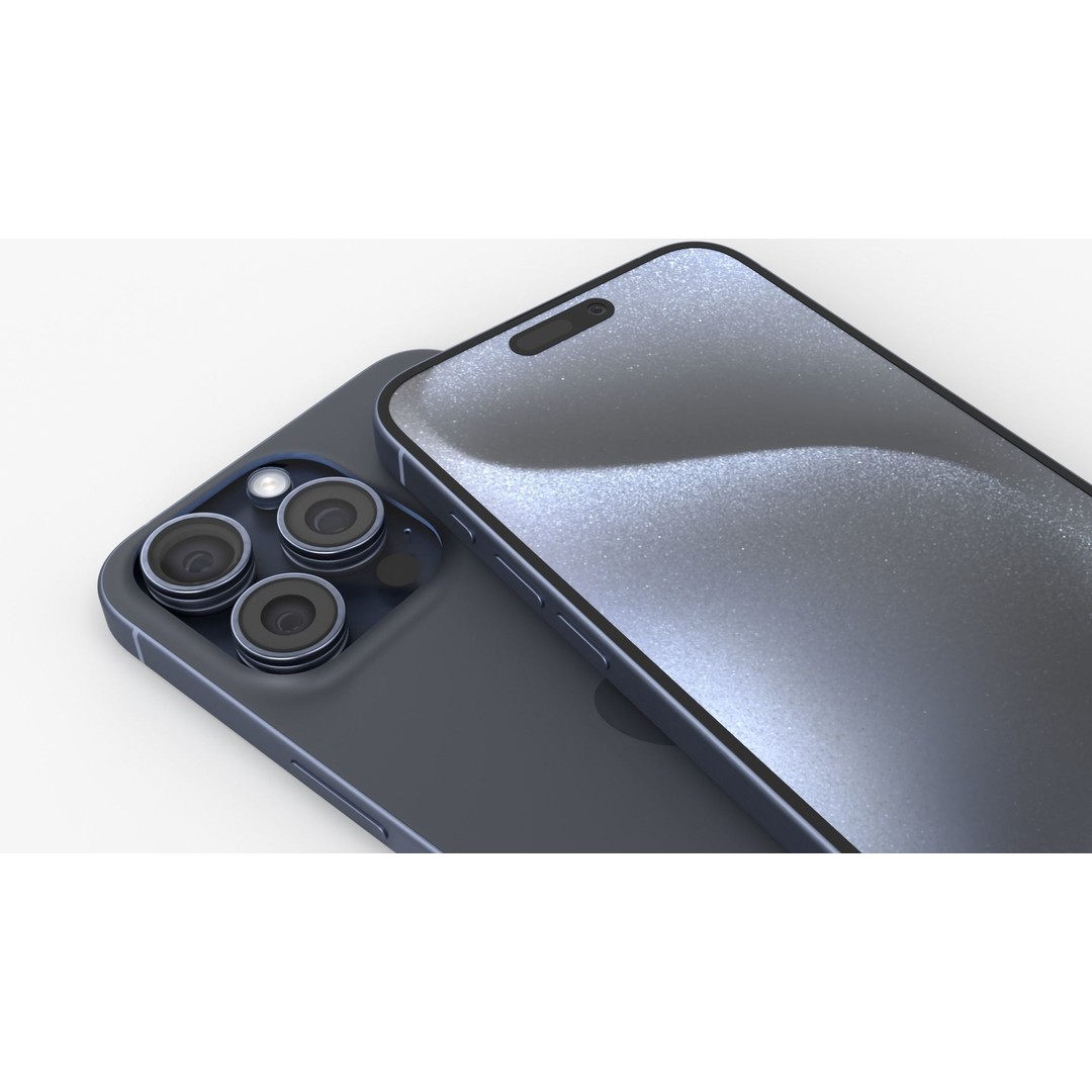 Apple iPhone 15 Pro 3D Model – PBR Game-Ready Asset, FBX, OBJ, Blender - View 9