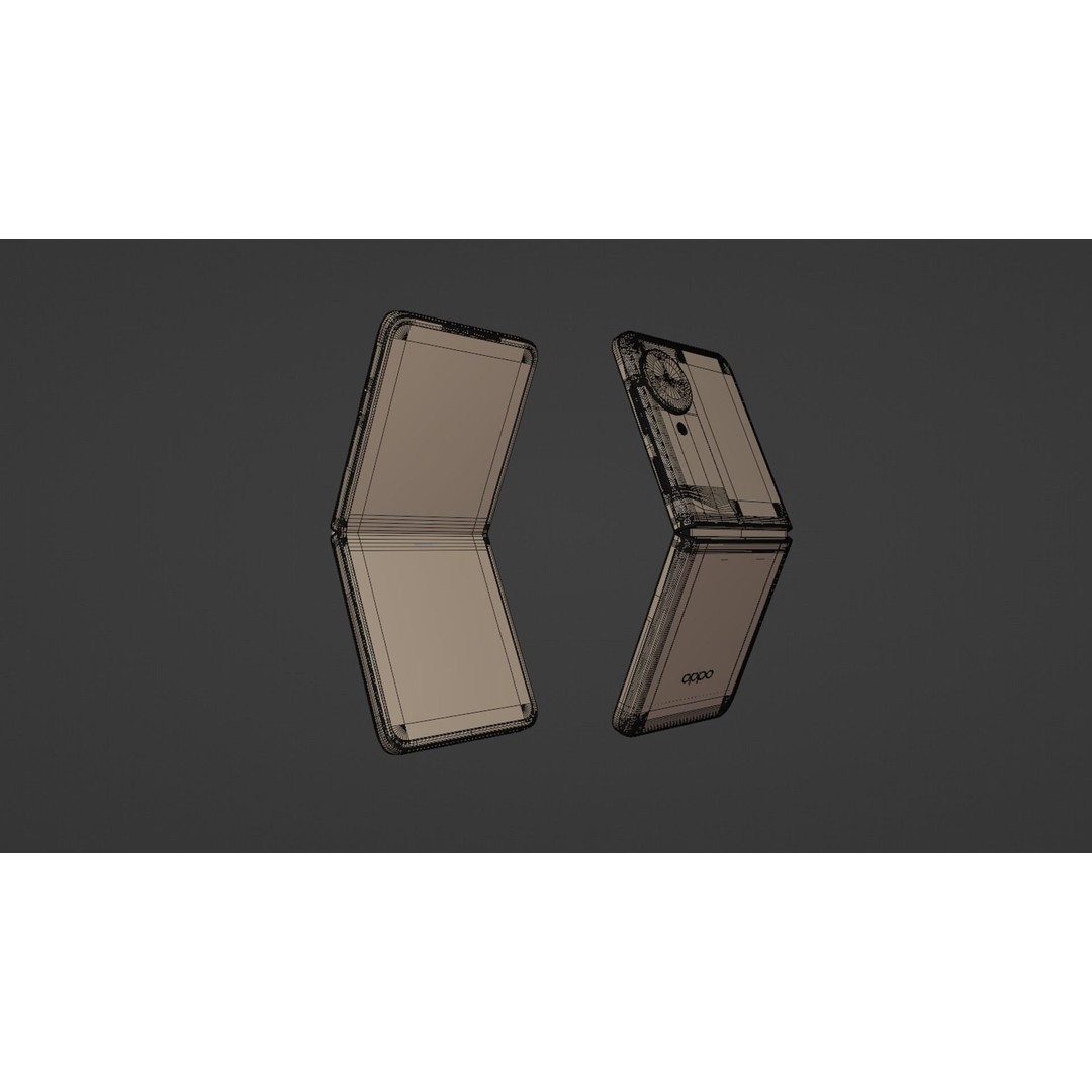 OPPO Find N3 Flip 3D Model – Rigged Animated Phone, FBX, OBJ