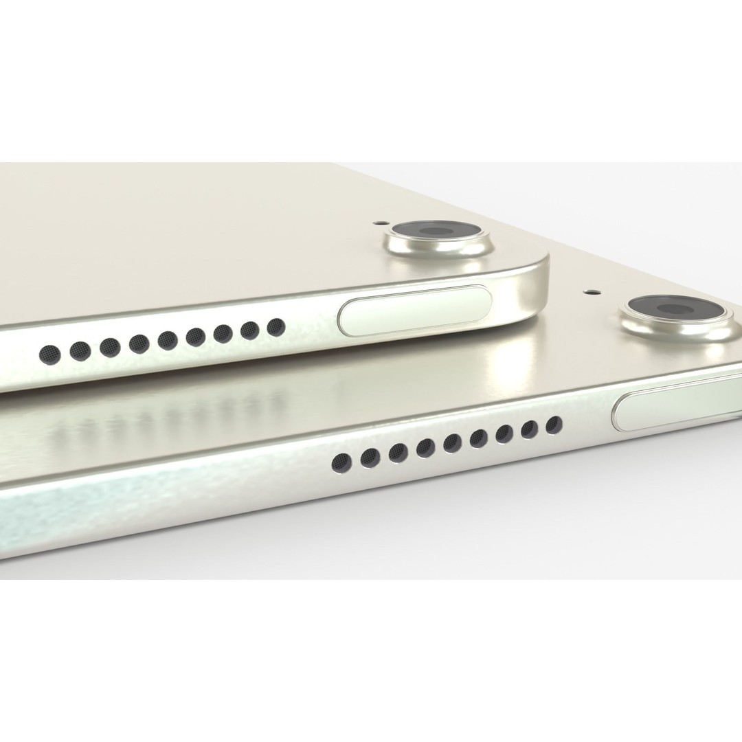 Apple iPad Air 2024 3D Model – Starlight Collection with Keyboard & Pencil - View 11