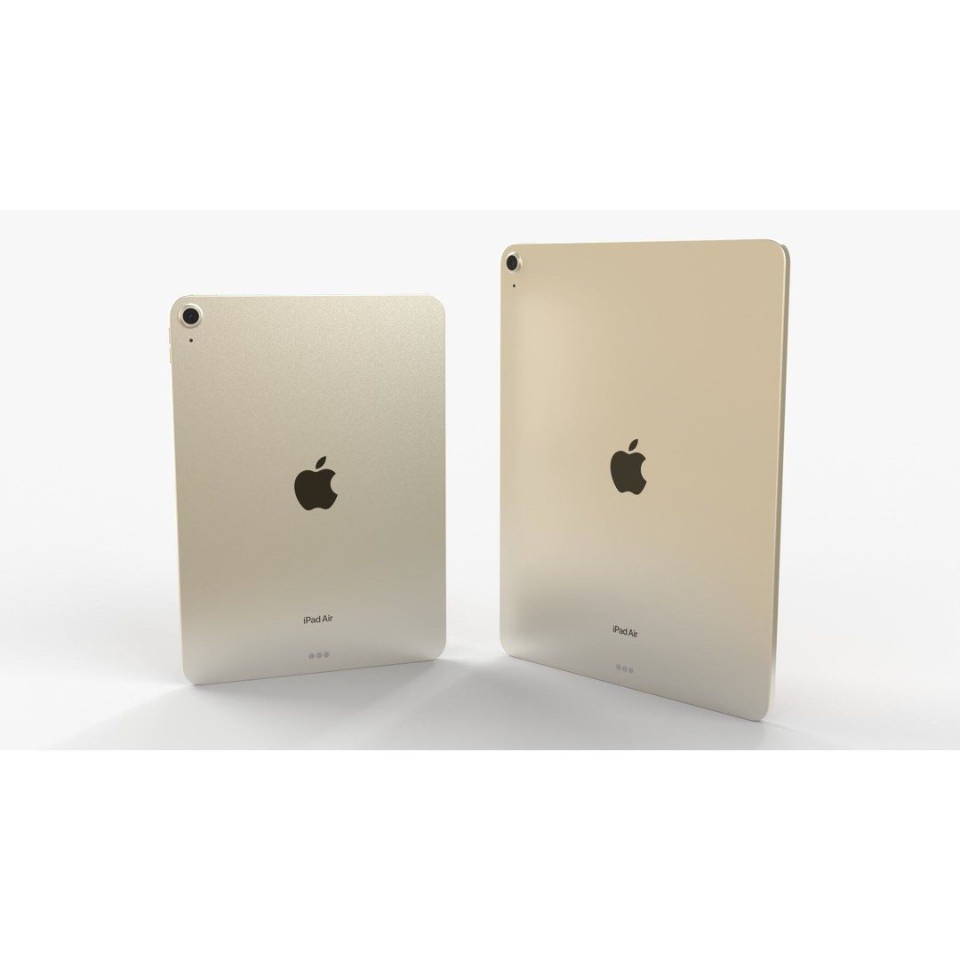 Apple iPad Air 2024 3D Model – Starlight Collection with Keyboard & Pencil - View 6
