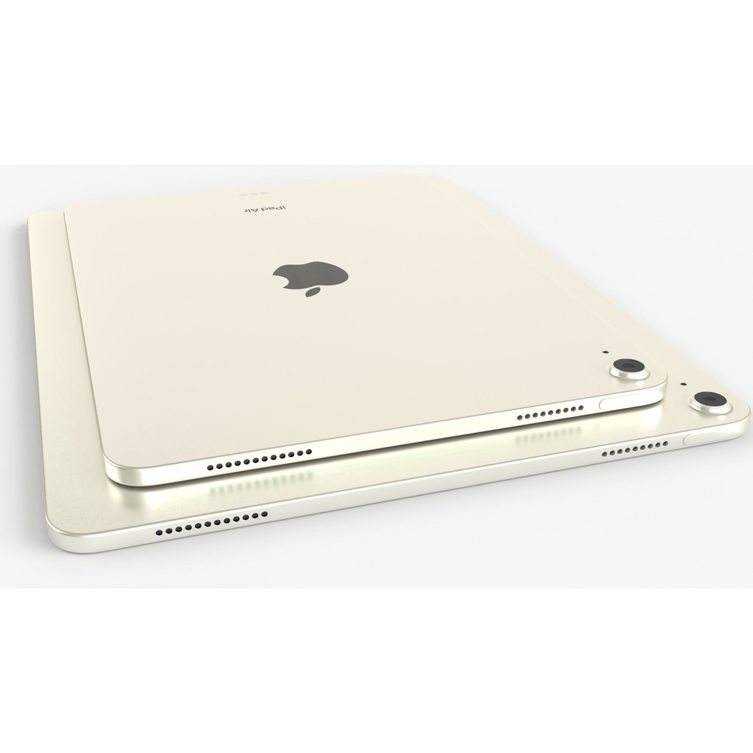 Apple iPad Air 2024 3D Model – Starlight Collection with Keyboard & Pencil - View 8
