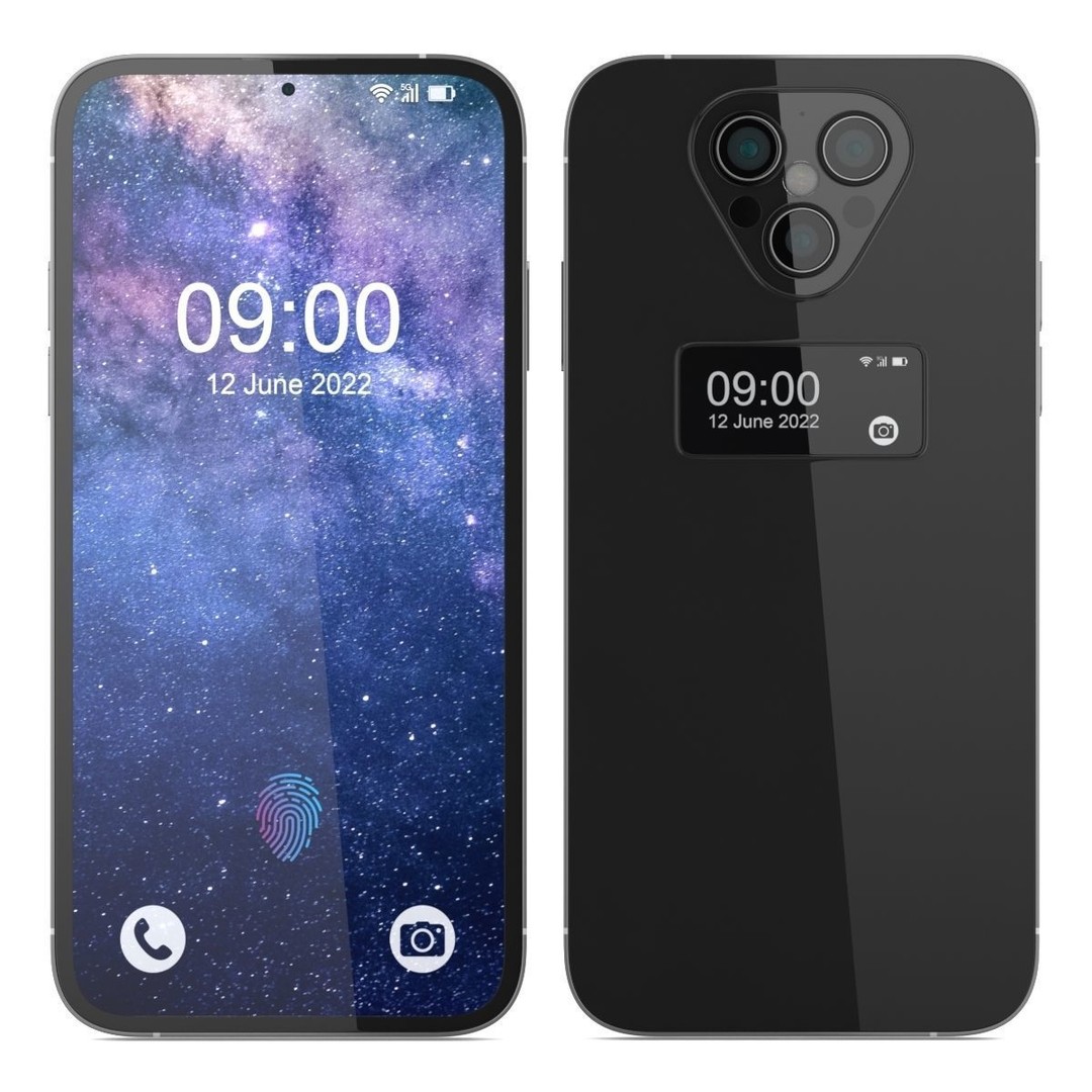 Generic Smartphone 3D Model – Realistic Low Poly PBR Asset, FBX, OBJ - View 3