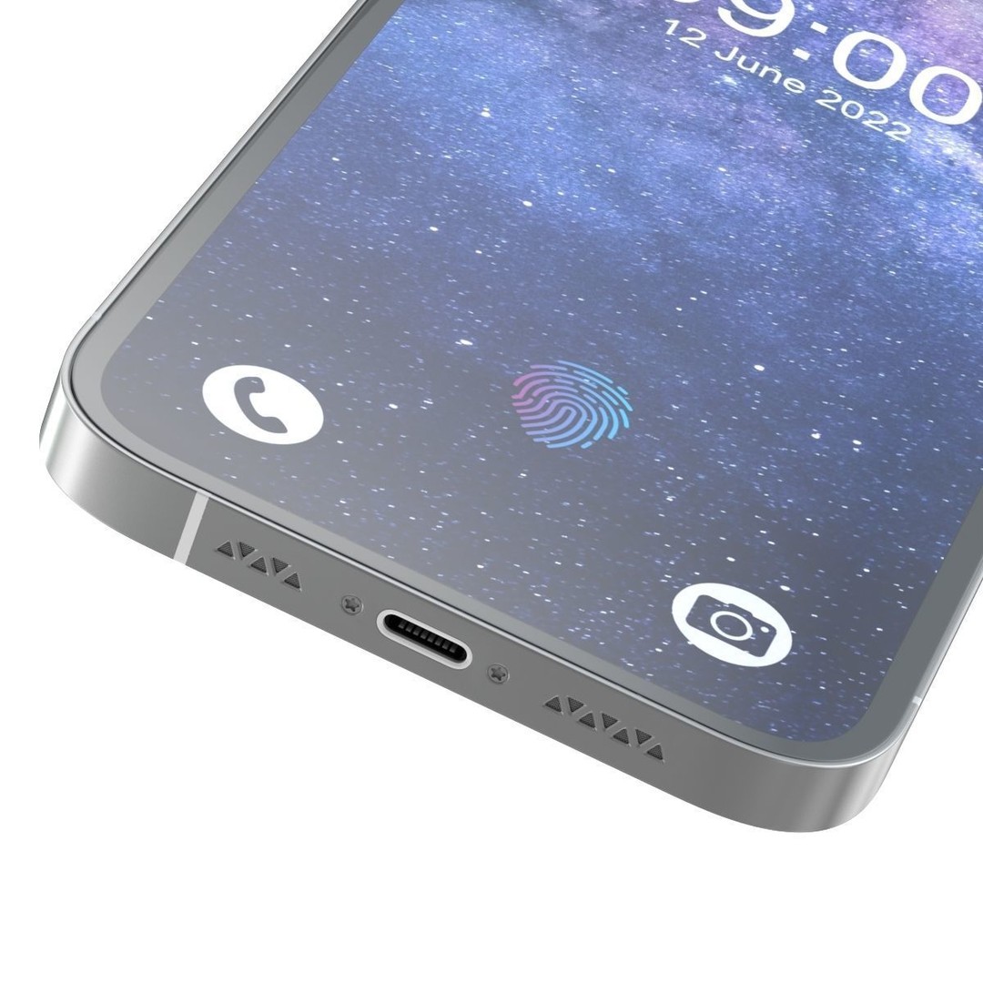 Generic Smartphone 3D Model – Realistic Low Poly PBR Asset, FBX, OBJ - View 8