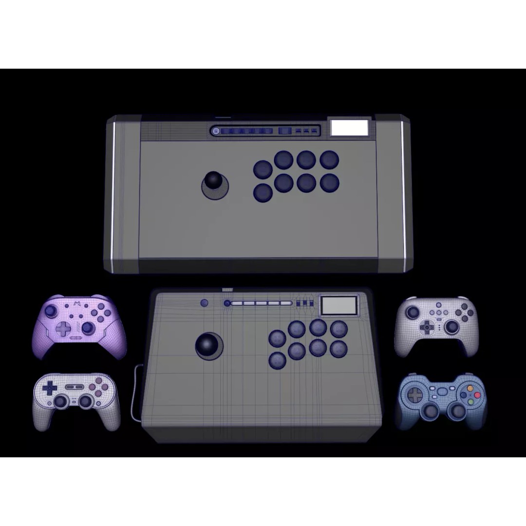 Xbox Controllers 3D Model – Low Poly Game Asset, FBX, OBJ, PBR - View 10
