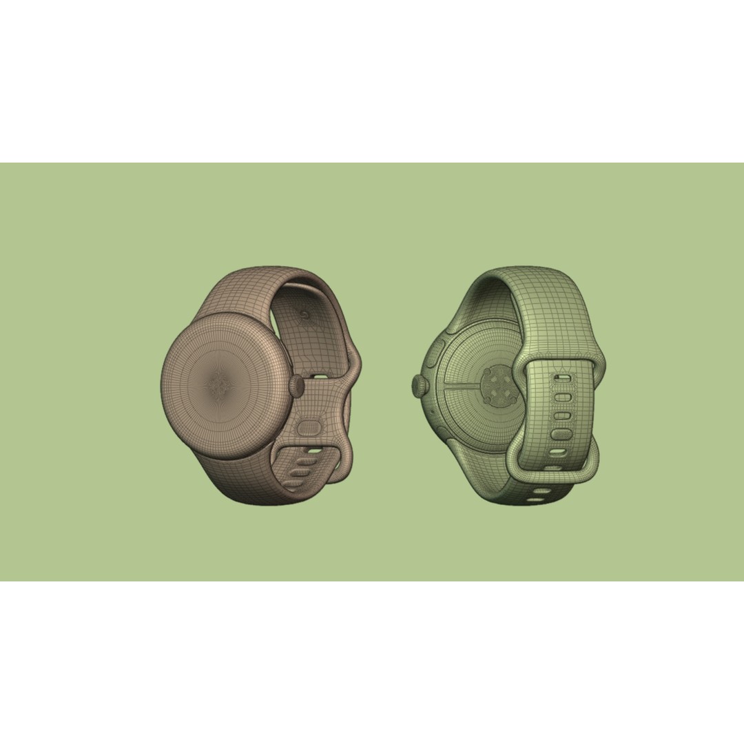 Pixel Watch 3 3D Model – Obsidian Style with PBR Textures, FBX & GLB - View 9