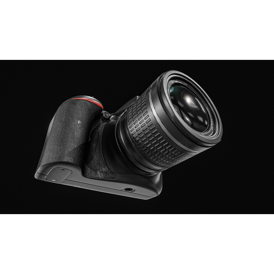 DSLR Camera 3D Model – Low Poly Game Asset with 2 Lenses, PBR Textures - View 17