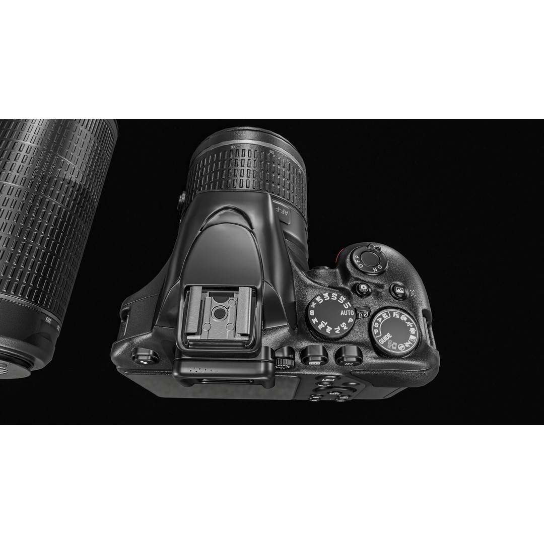 DSLR Camera 3D Model – Low Poly Game Asset with 2 Lenses, PBR Textures - View 4