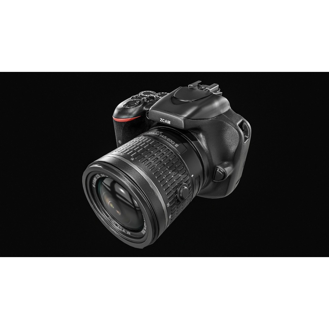DSLR Camera 3D Model – Low Poly Game Asset with 2 Lenses, PBR Textures - View 9