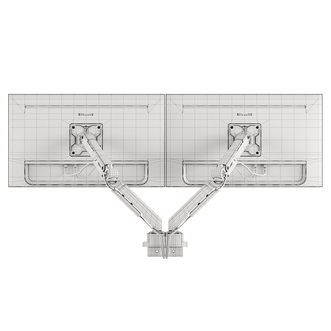 Samsung Monitors and ONKRON G90 Bracket 3D Model – PBR Textured, FBX, OBJ - View 17