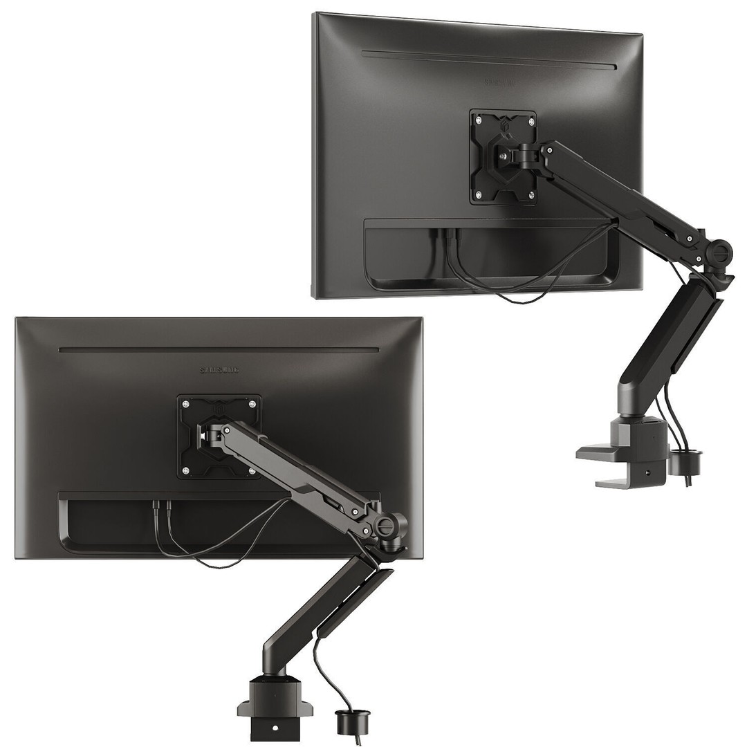 Samsung Monitors and ONKRON G90 Bracket 3D Model – PBR Textured, FBX, OBJ - View 4