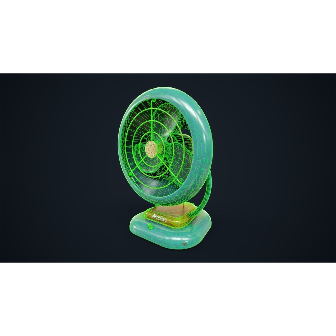 Vintage Fan 3D Model – Low Poly Retro Appliance, Game Ready