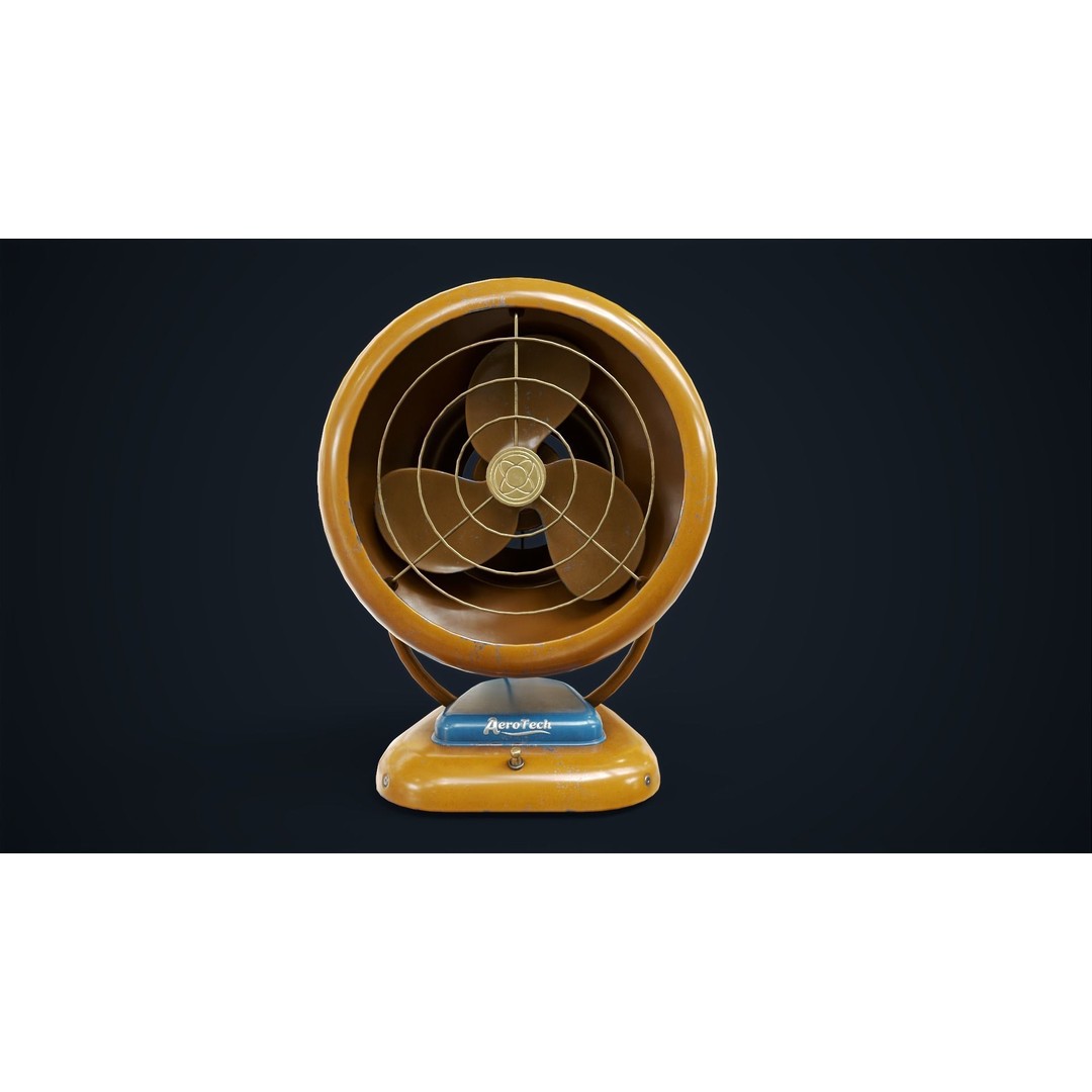 Vintage Fan 3D Model – Low Poly Retro Appliance, Game Ready - View 10