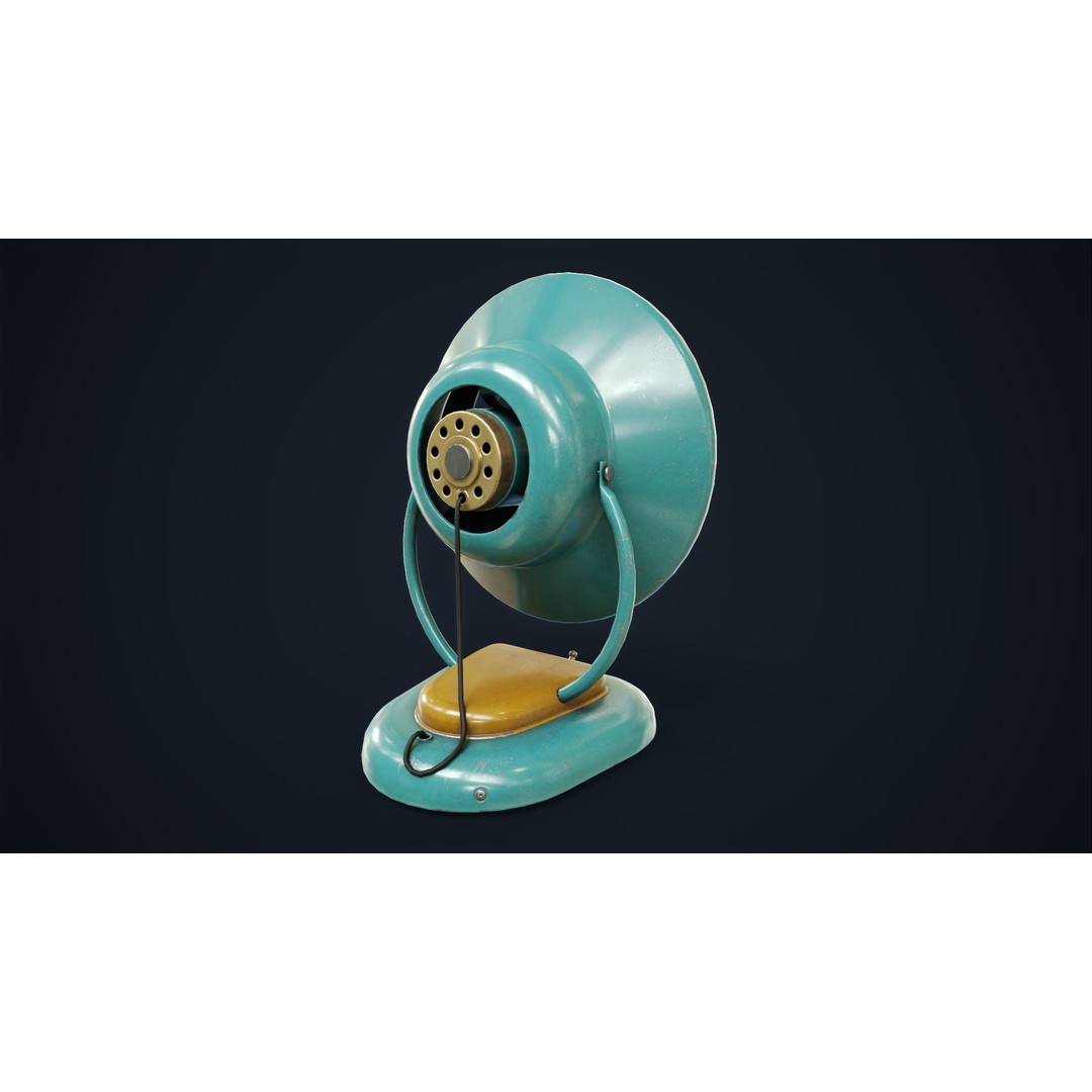 Vintage Fan 3D Model – Low Poly Retro Appliance, Game Ready - View 11