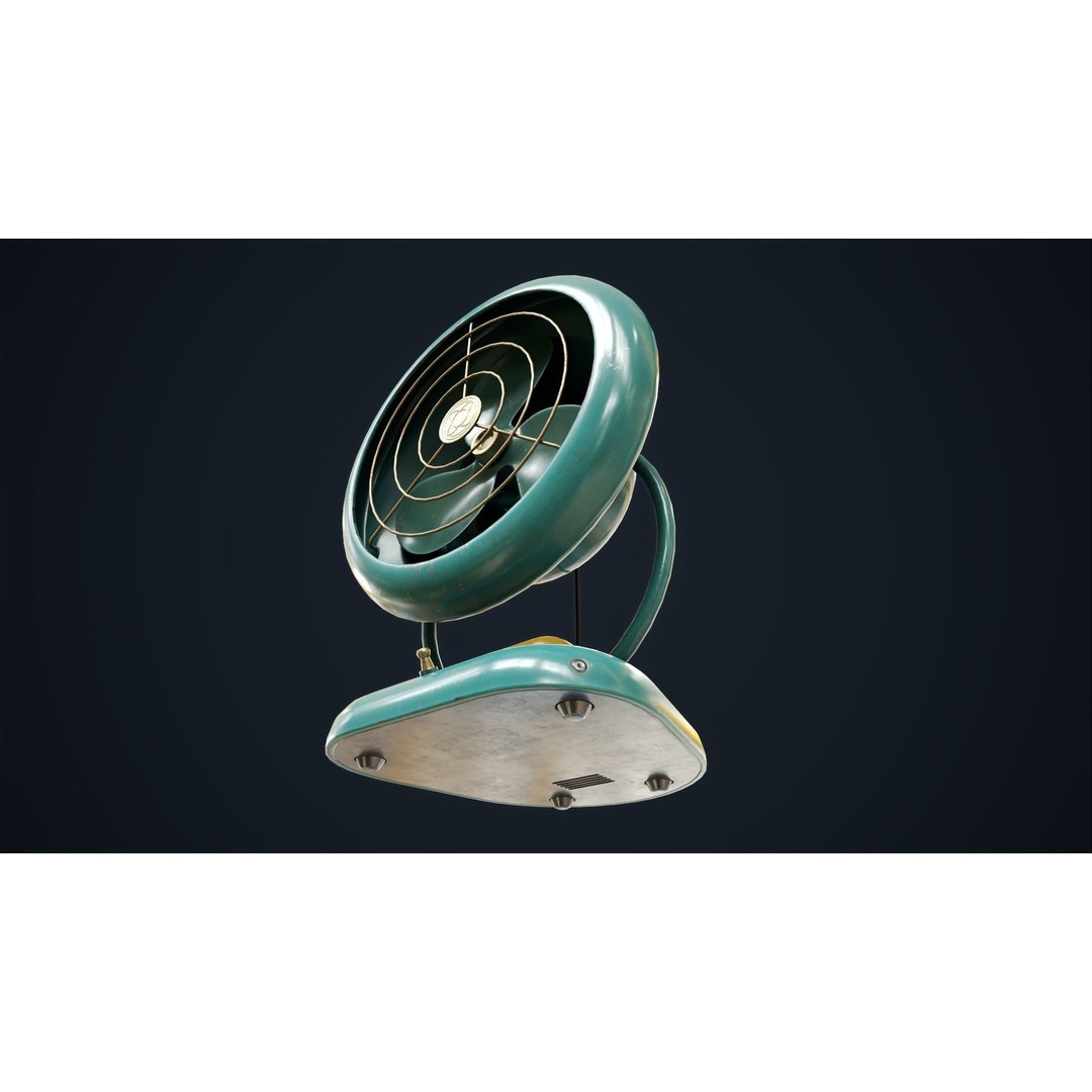 Vintage Fan 3D Model – Low Poly Retro Appliance, Game Ready - View 12