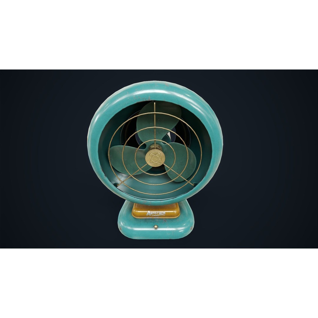 Vintage Fan 3D Model – Low Poly Retro Appliance, Game Ready - View 13