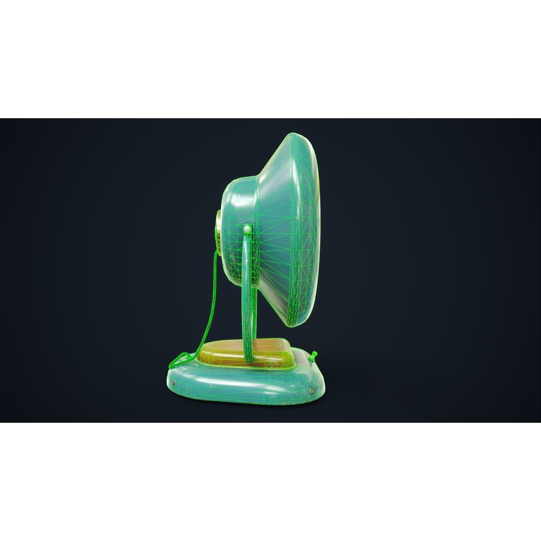 Vintage Fan 3D Model – Low Poly Retro Appliance, Game Ready - View 14