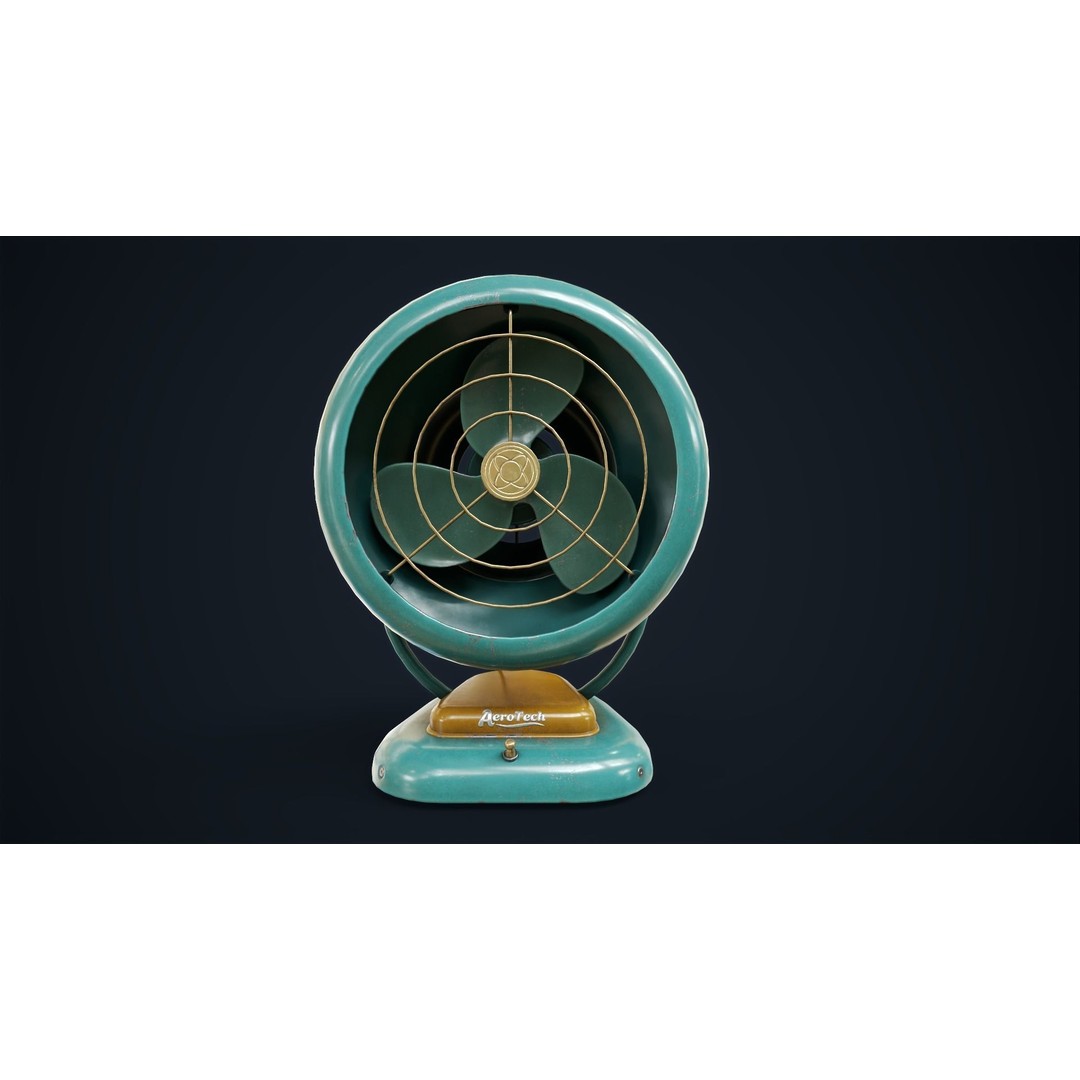 Vintage Fan 3D Model – Low Poly Retro Appliance, Game Ready - View 5