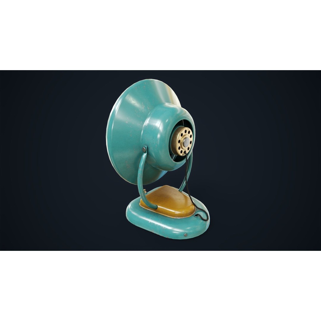 Vintage Fan 3D Model – Low Poly Retro Appliance, Game Ready - View 7