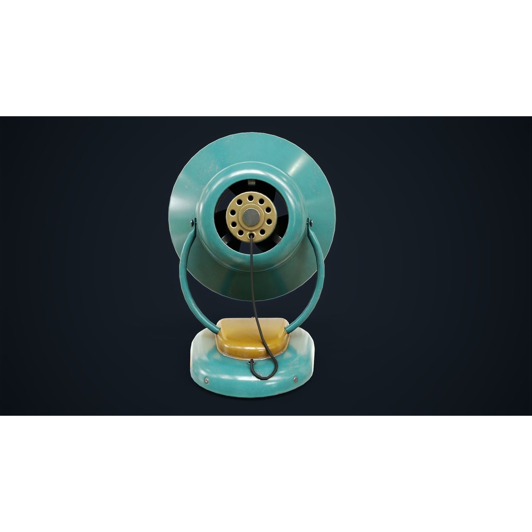 Vintage Fan 3D Model – Low Poly Retro Appliance, Game Ready - View 8