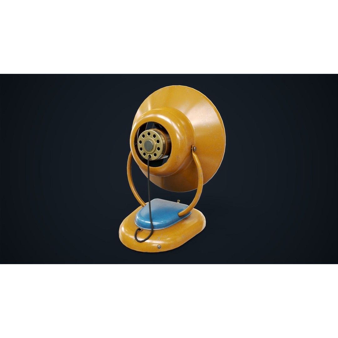 Vintage Fan 3D Model – Low Poly Retro Appliance, Game Ready - View 9