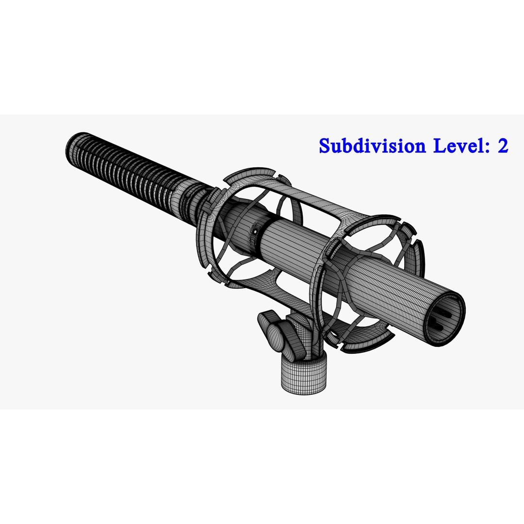 Shotgun Microphone 3D Model – PBR Audio Equipment, FBX & OBJ