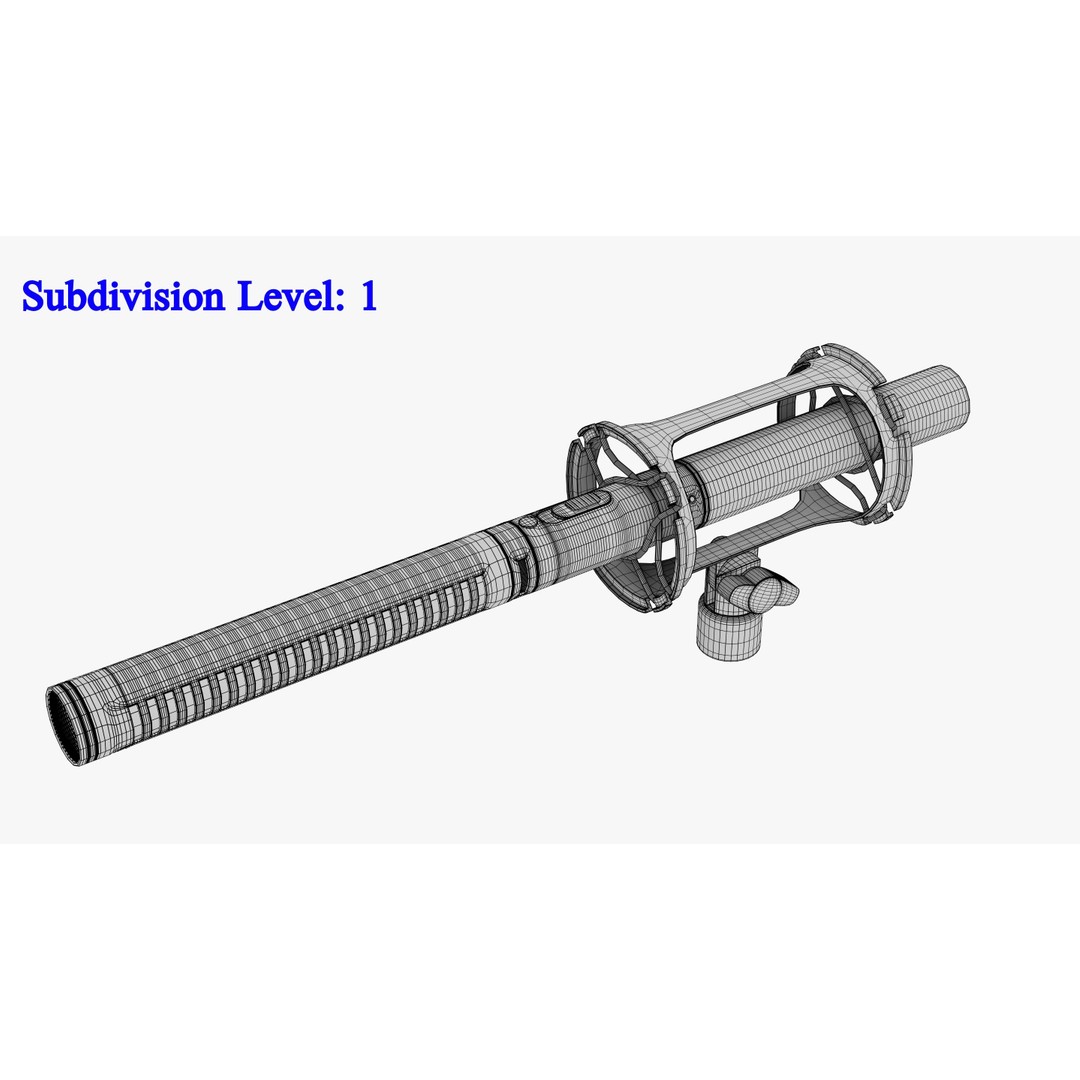 Shotgun Microphone 3D Model – PBR Audio Equipment, FBX & OBJ - View 20