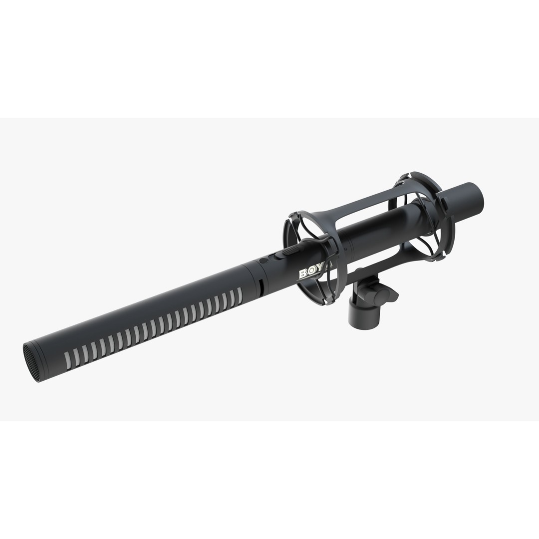 Shotgun Microphone 3D Model – PBR Audio Equipment, FBX & OBJ - View 4