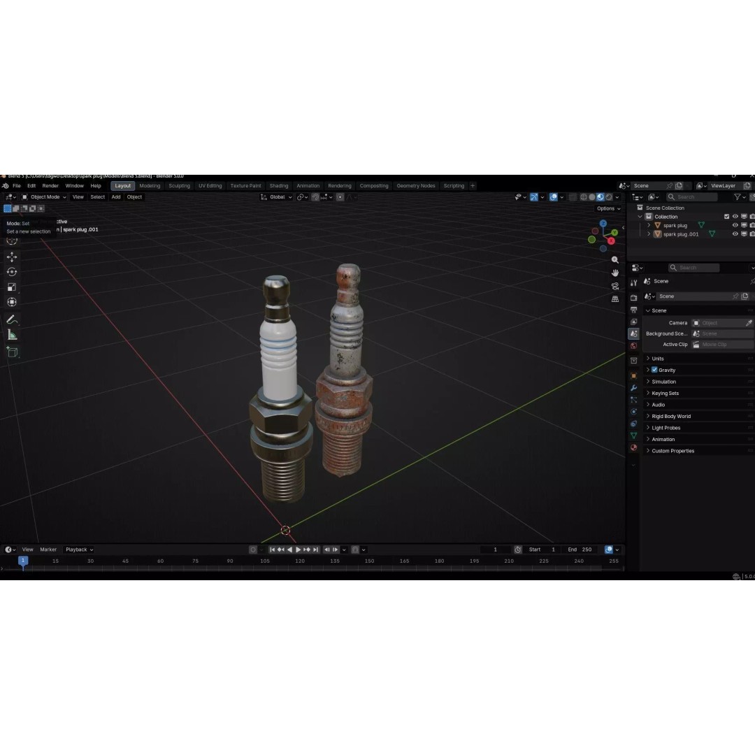 Spark Plug 3D Model – Low Poly PBR Asset for Games, FBX, Blender - View 26