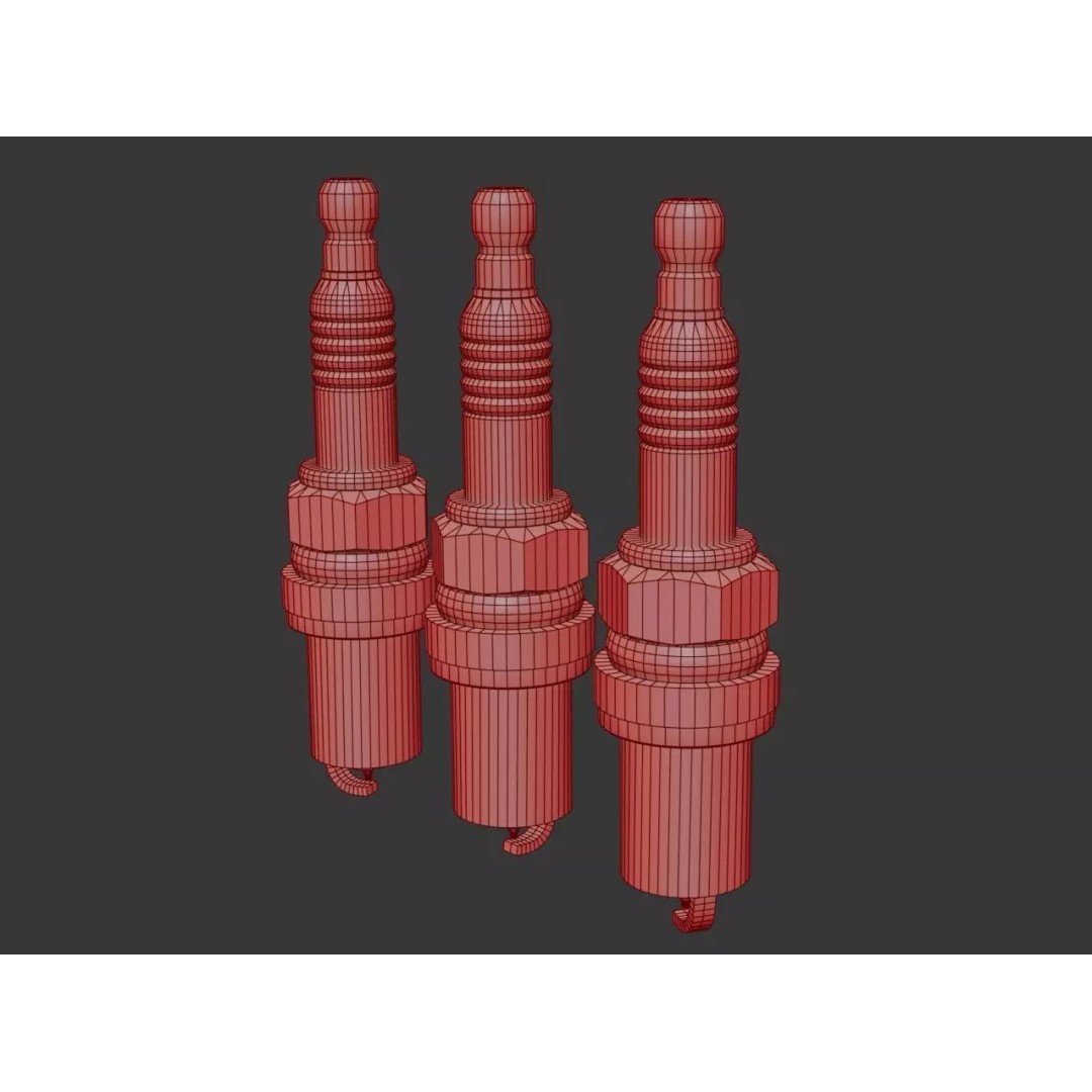 Spark Plug 3D Model – Low Poly PBR Asset for Games, FBX, Blender - View 32