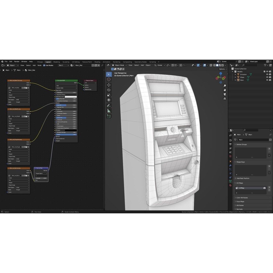 ATM Machine 3D Model – Low Poly PBR Asset for Games, FBX - View 13