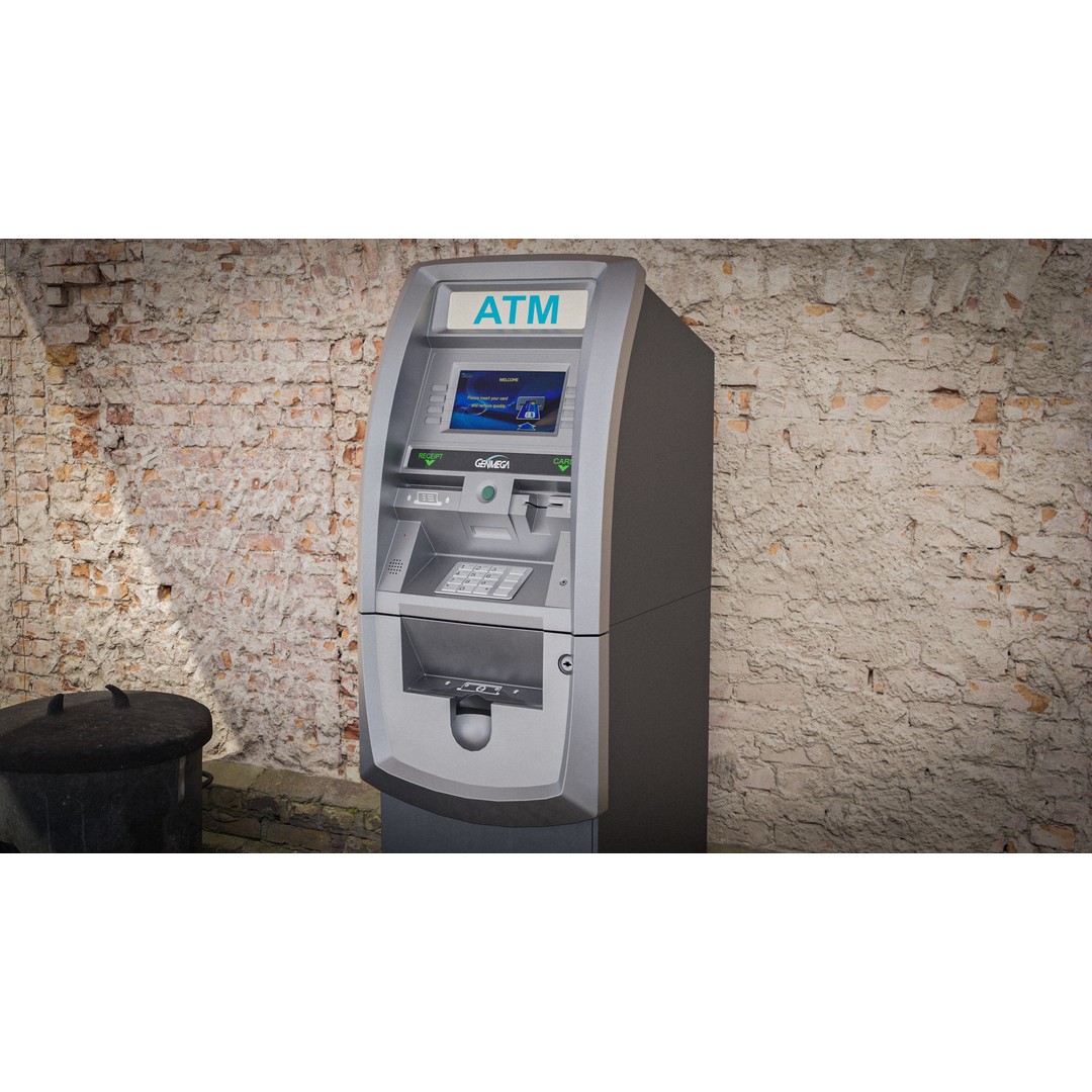 ATM Machine 3D Model – Low Poly PBR Asset for Games, FBX - View 4