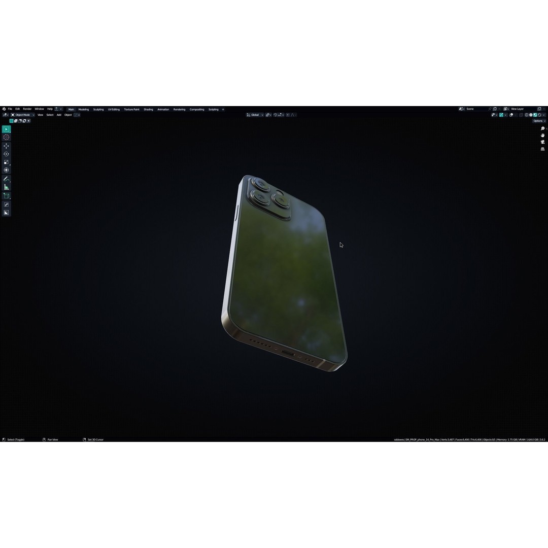 iPhone 15 Pro Max 3D Model – Low Poly Game Asset, PBR, Multiple Formats - View 12