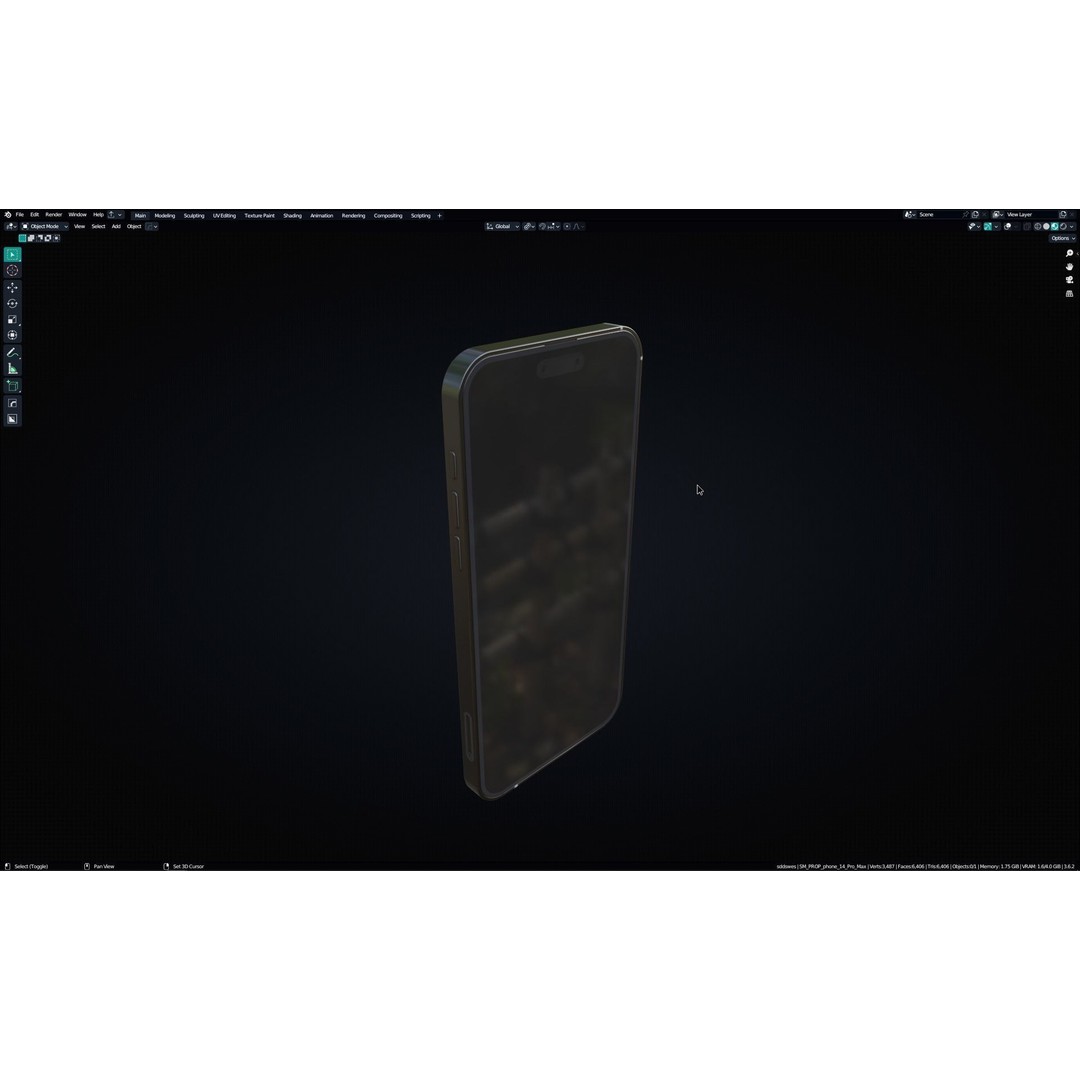 iPhone 15 Pro Max 3D Model – Low Poly Game Asset, PBR, Multiple Formats - View 13