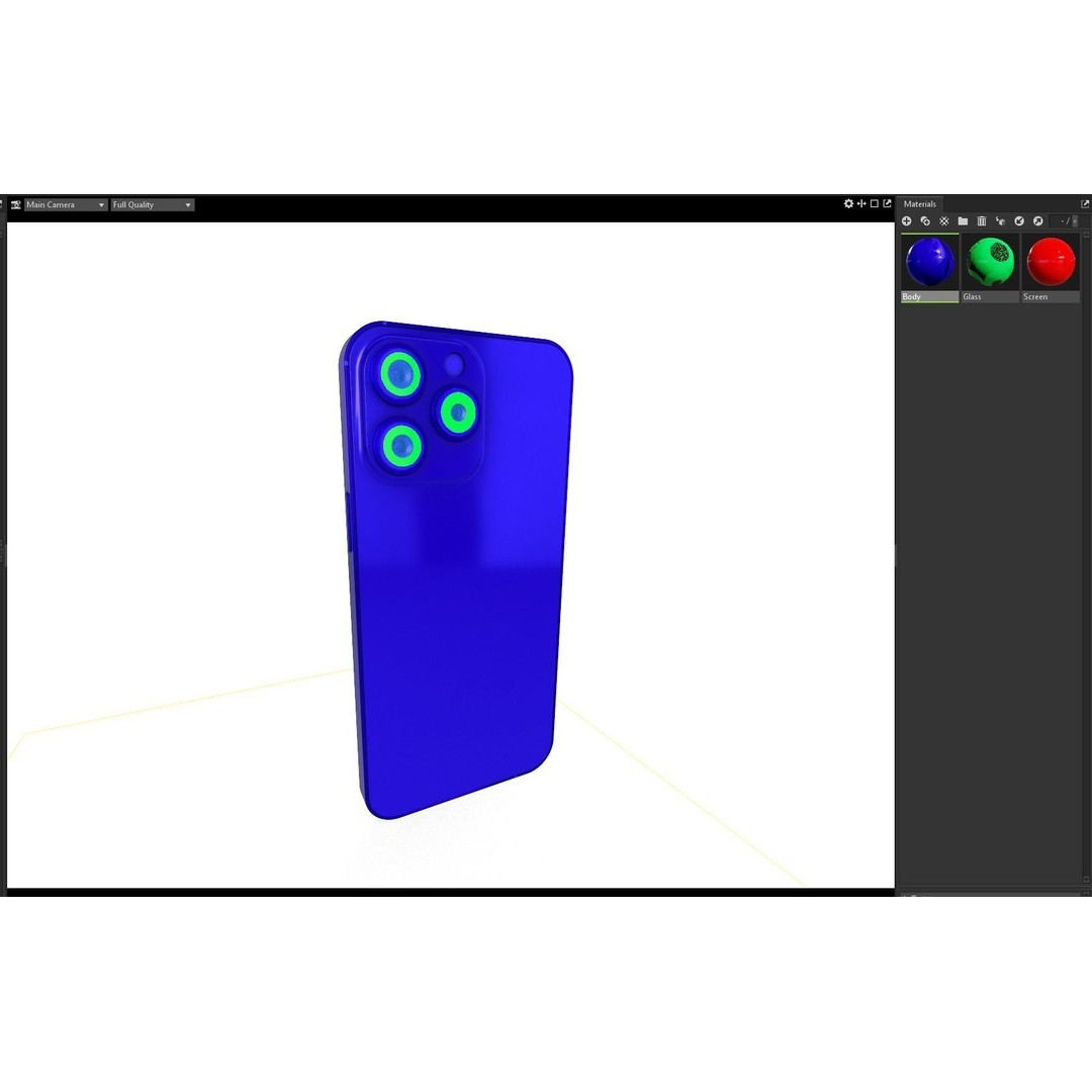 iPhone 15 Pro Max 3D Model – Low Poly Game Asset, PBR, Multiple Formats - View 14