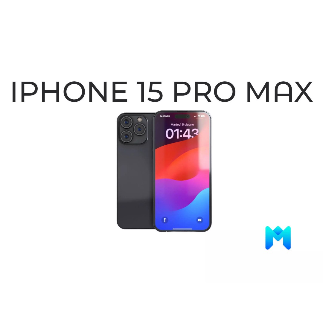 iPhone 15 Pro Max 3D Model – Low Poly Game Asset, PBR, Multiple Formats - View 2