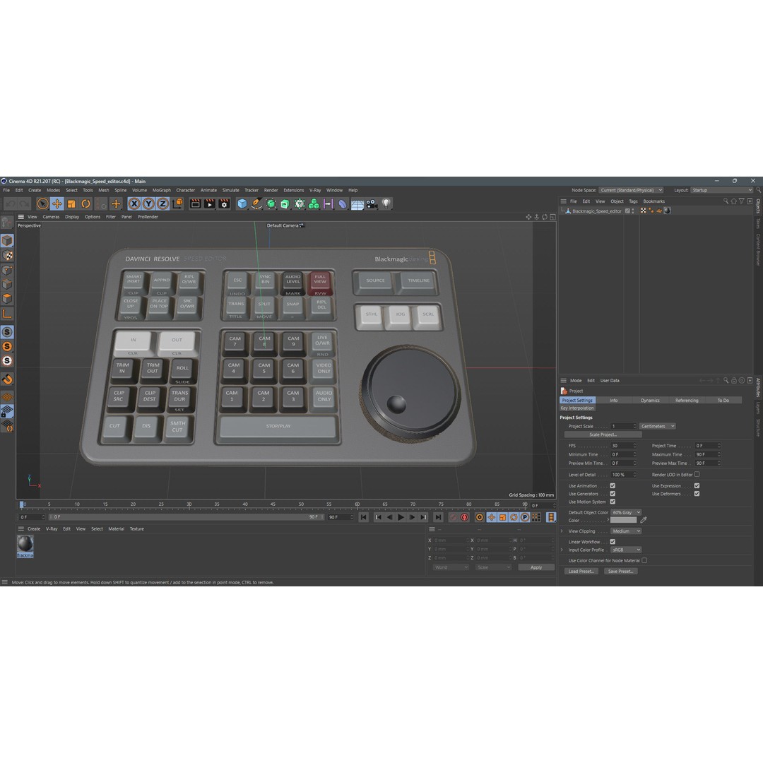 Blackmagic Speed Editor 3D Model – Low Poly Game Ready Asset, FBX - View 12