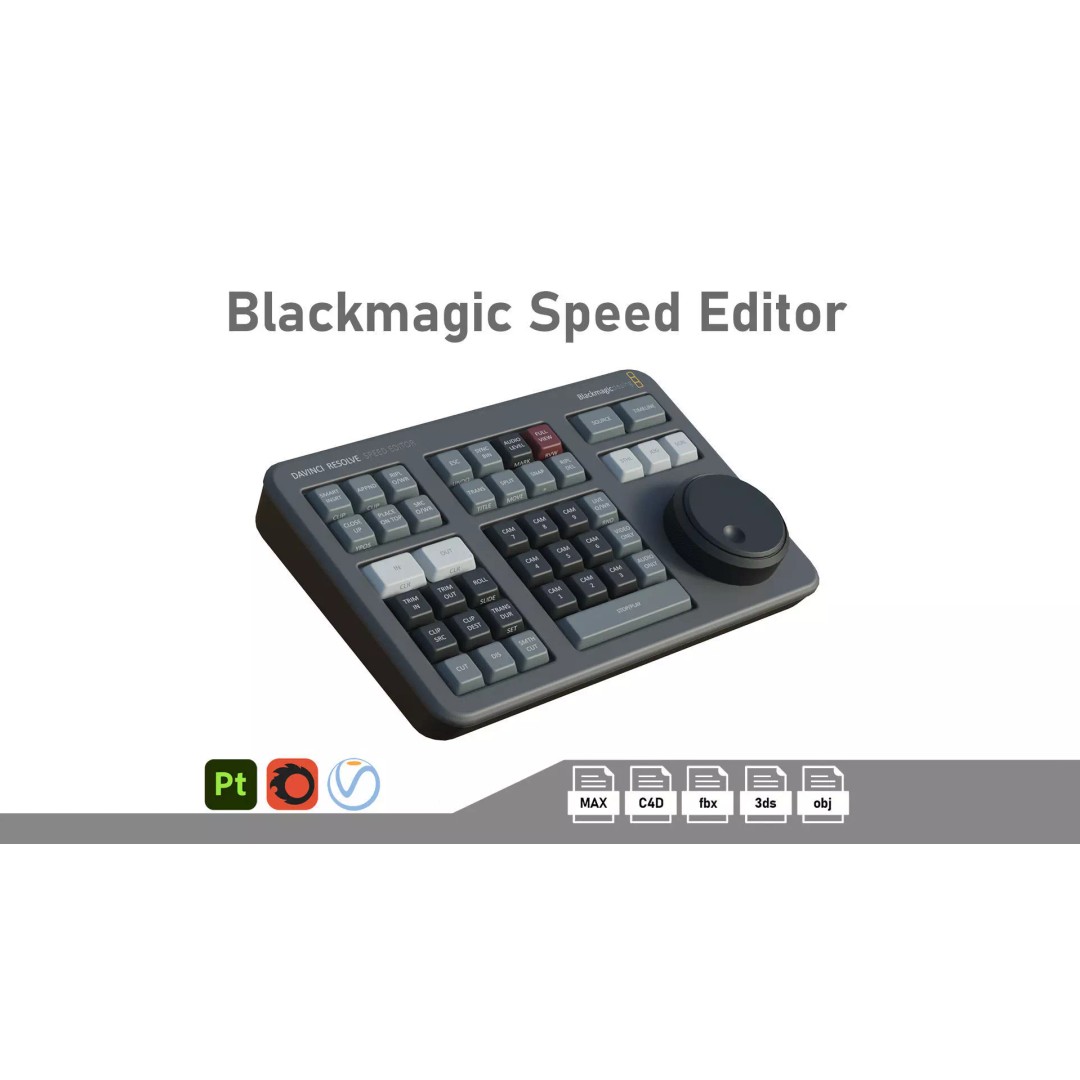 Blackmagic Speed Editor 3D Model – Low Poly Game Ready Asset, FBX - View 2