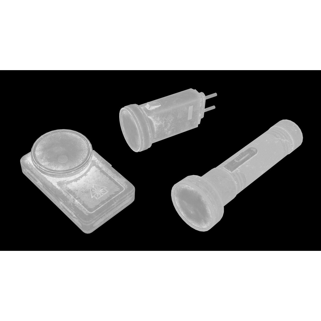 Used Soviet Flashlights 3D Model – Low Poly Game Asset, FBX