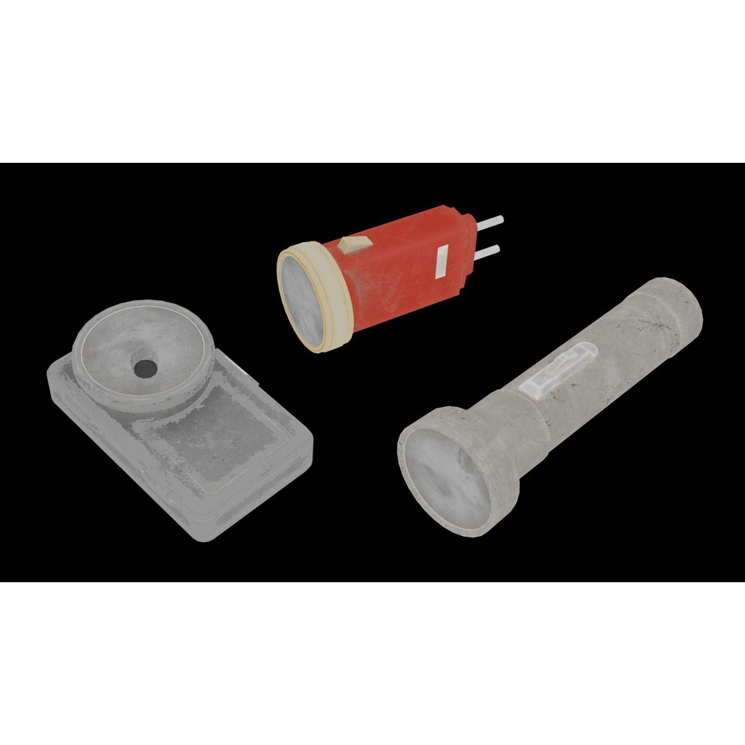 Used Soviet Flashlights 3D Model – Low Poly Game Asset, FBX - View 11