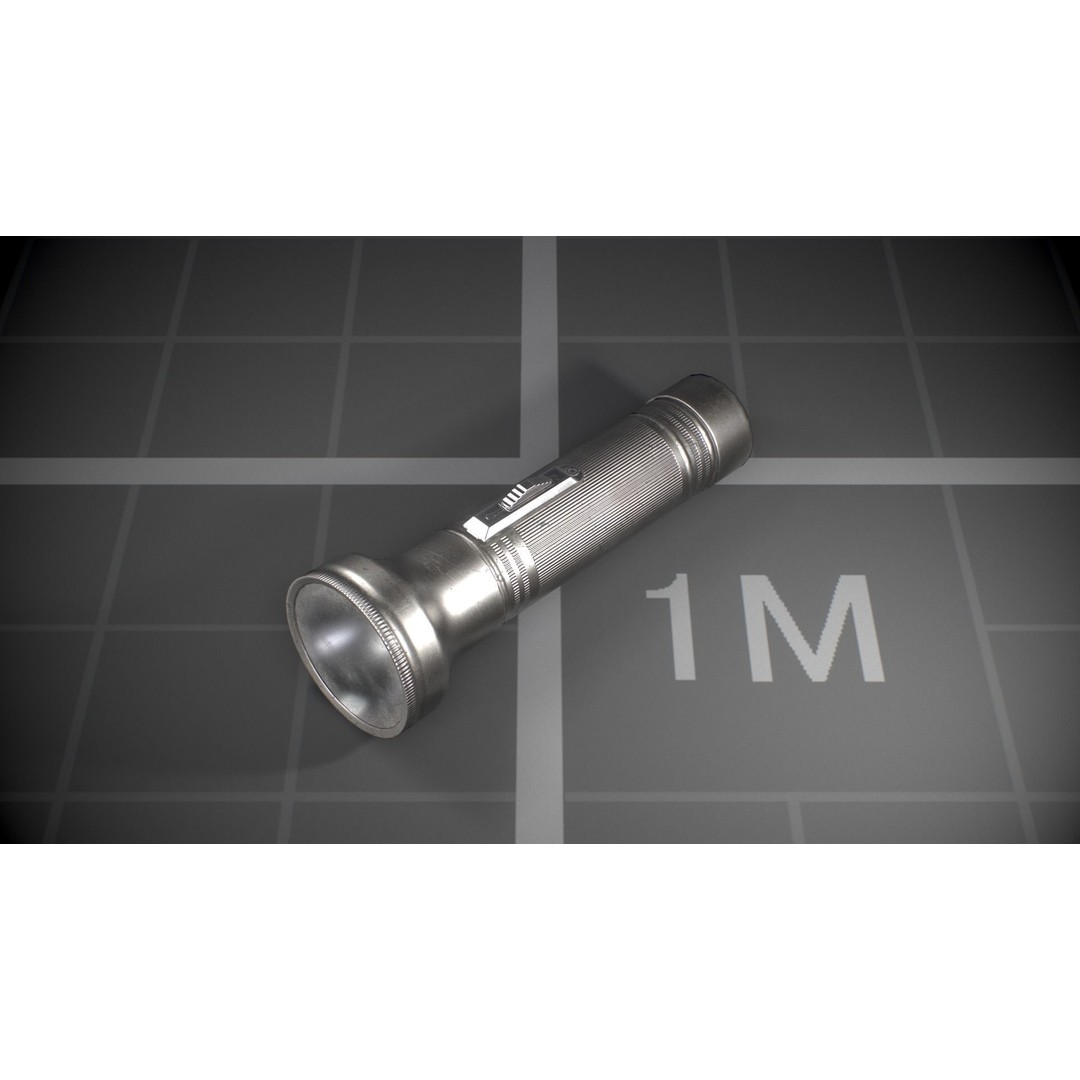 Used Soviet Flashlights 3D Model – Low Poly Game Asset, FBX - View 4