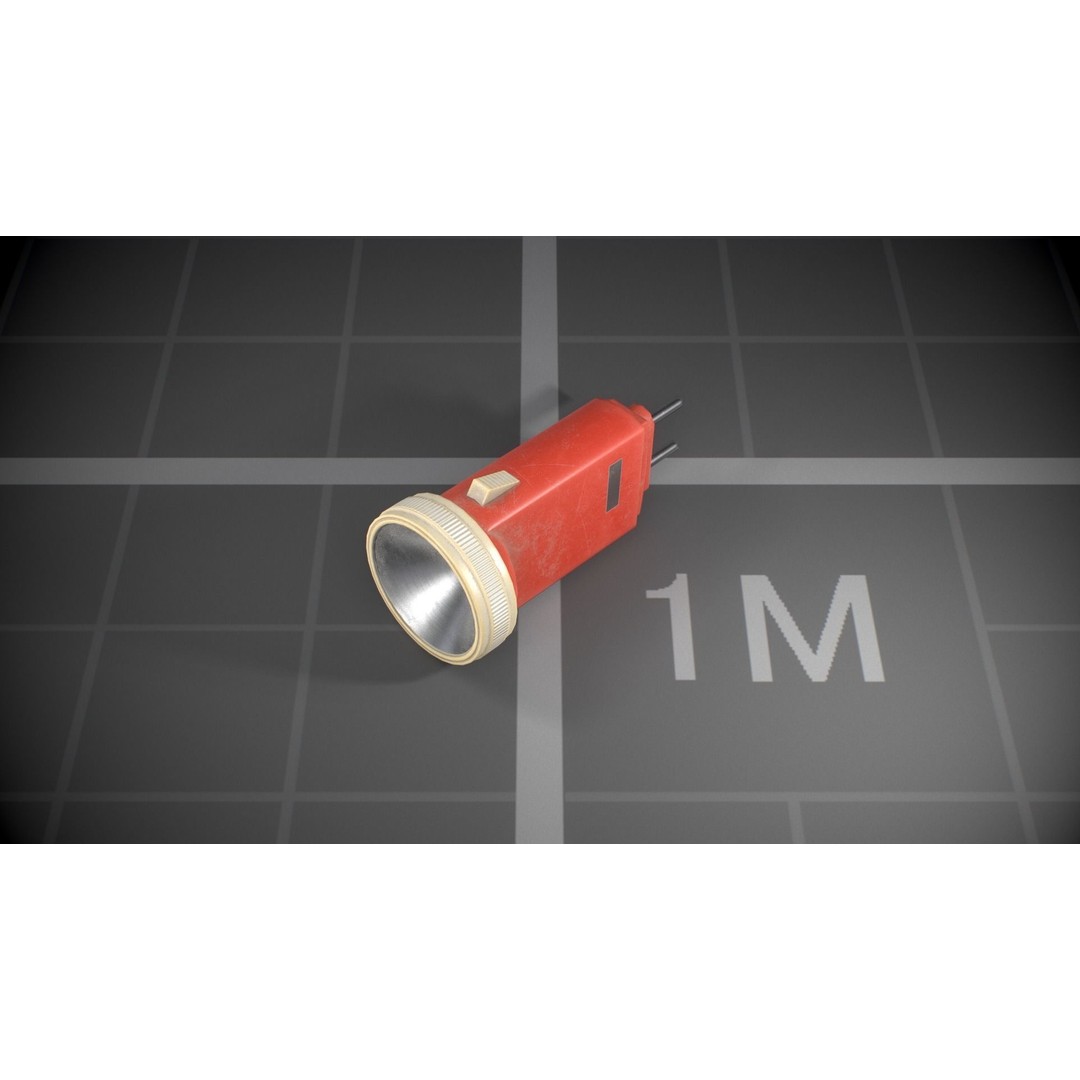 Used Soviet Flashlights 3D Model – Low Poly Game Asset, FBX - View 8