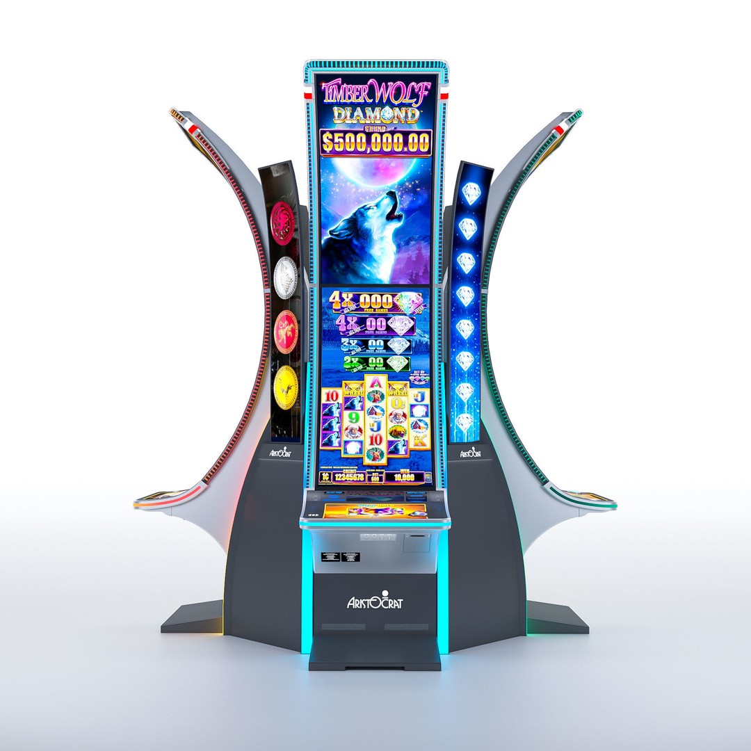 Neptune Double Casino Slot Machine 3D Model – Low Poly Game Asset, FBX - View 3