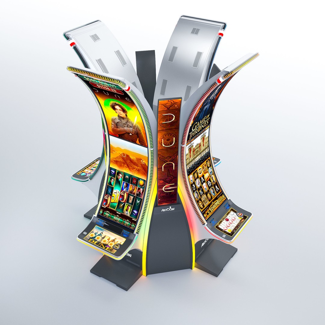 Neptune Double Casino Slot Machine 3D Model – Low Poly Game Asset, FBX - View 4