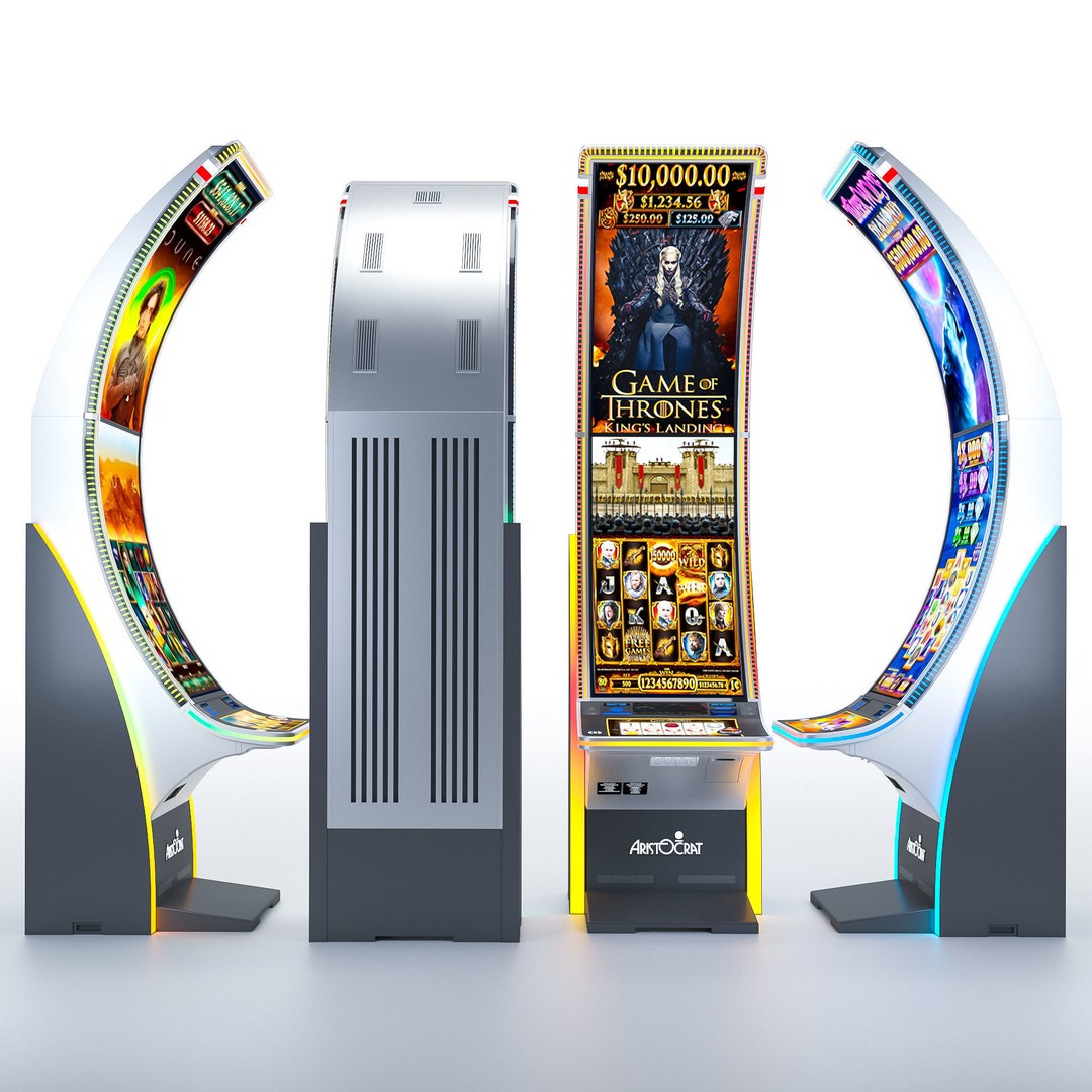 Neptune Double Casino Slot Machine 3D Model – Low Poly Game Asset, FBX - View 8