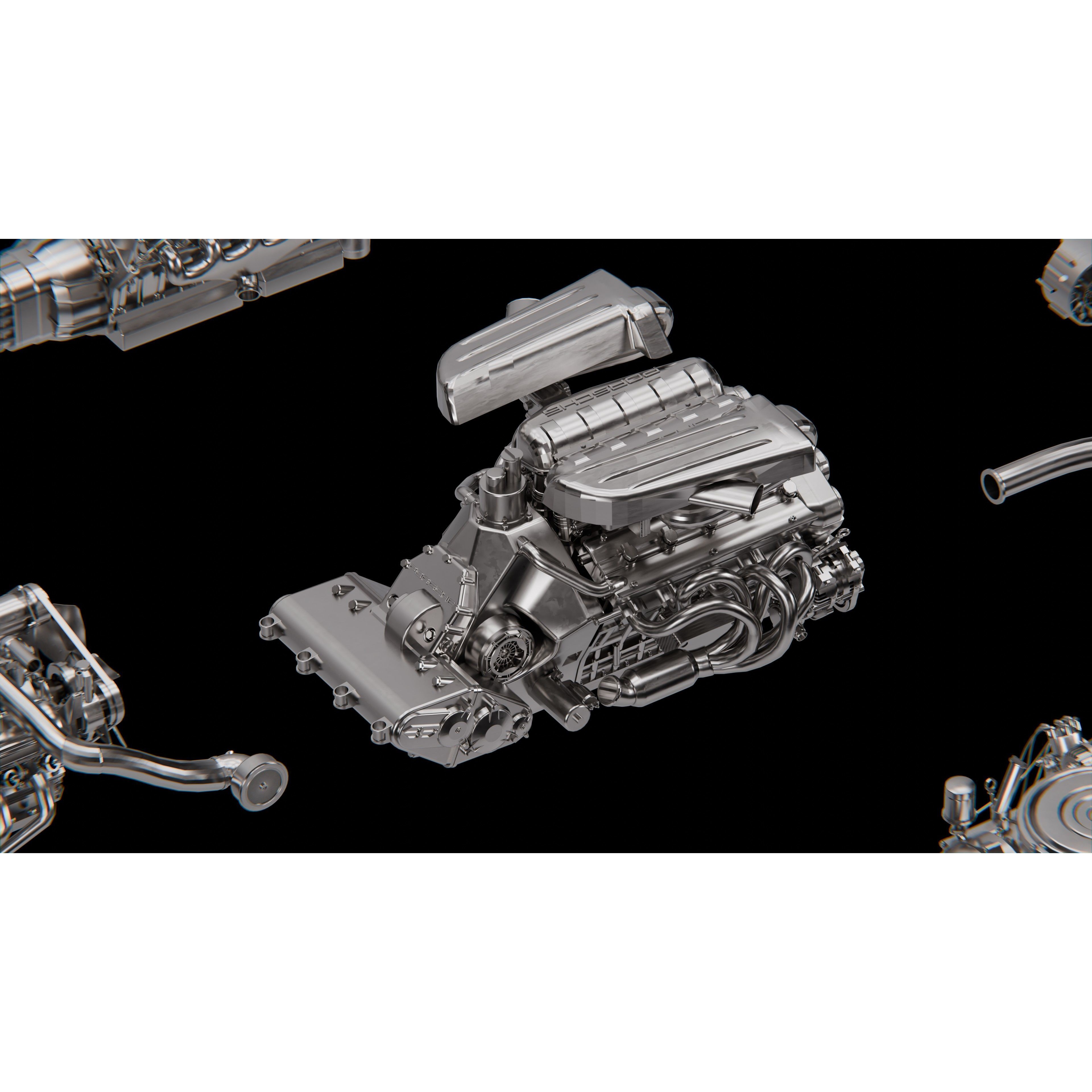 High Poly Car Engine Pack - Game-Ready 3D Model