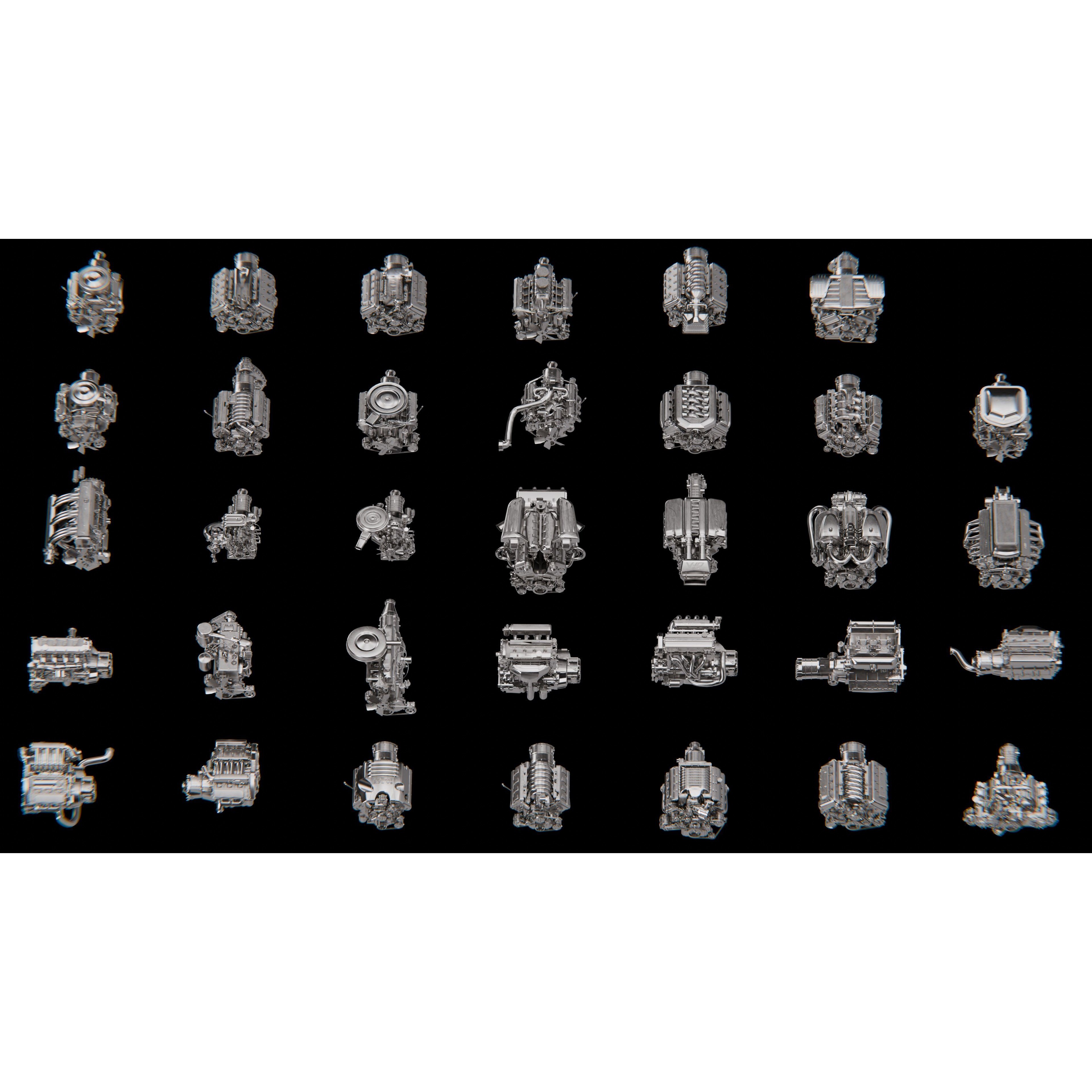 High Poly Car Engine Pack - Game-Ready 3D Model - View 4